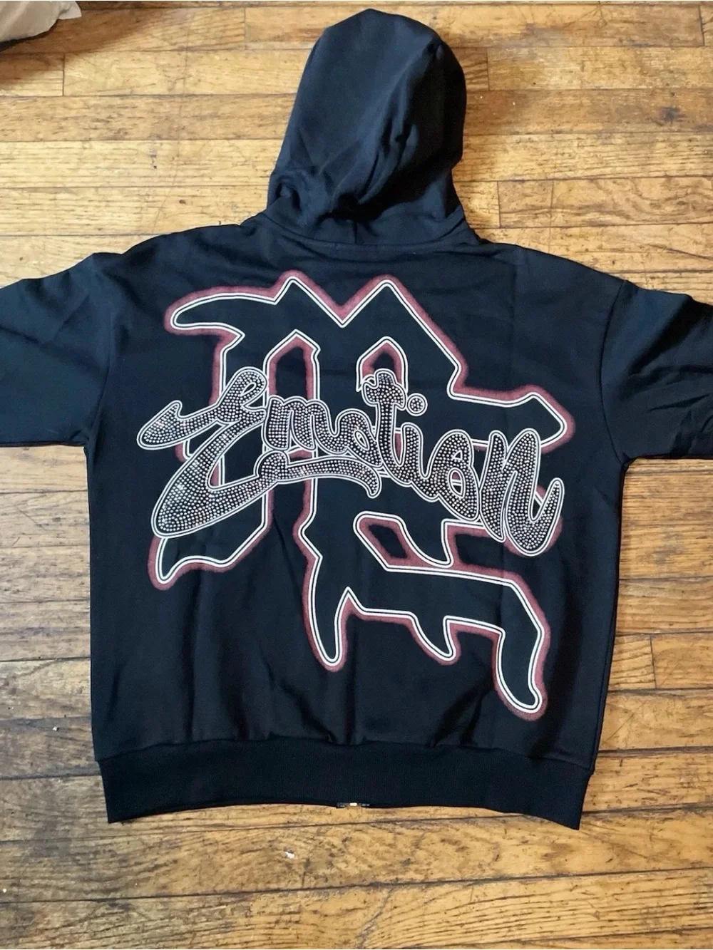 Black Rhinestone Mixed Emotion Hoodie